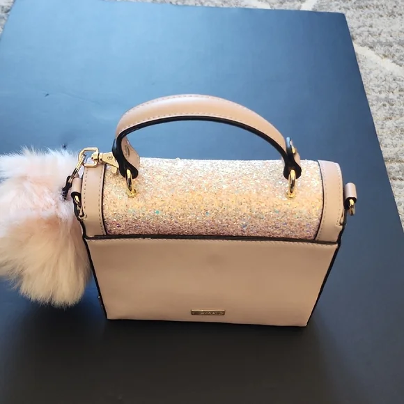 Aldo Glittering Pink Mini Bag with Plush Charm - Picture 3 of 14